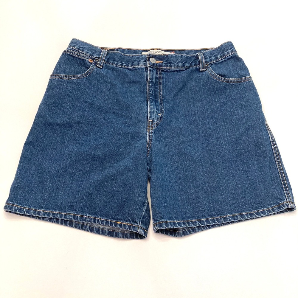 Vintage Levis 550 Jean Shorts Jorts Relaxed Womens 16 Blue Denim 6.5" Inseam